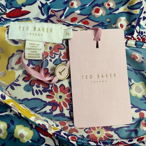 Ted Baker London Samba Printed Top Size 2 - Picture 11 of 12